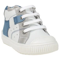 Bottillons à Lacets En Cuir Bi-matière