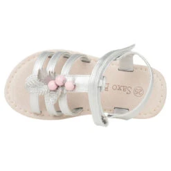 Nu-pieds Argentés Avec Perles Et Feuilles Pailletées -Orchestra MCIG12 ARGE 3 X