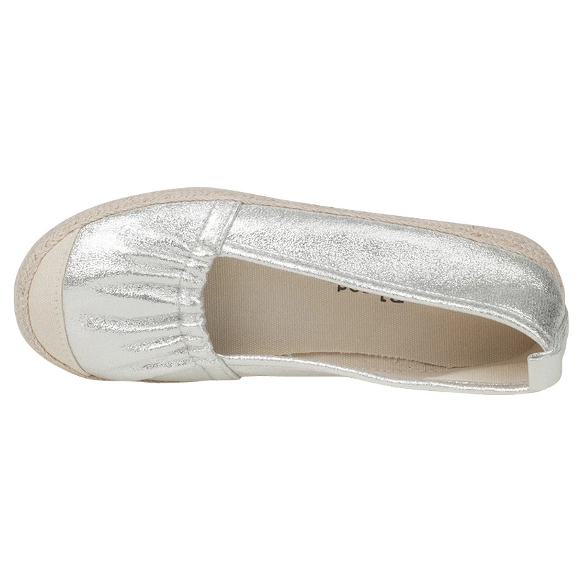 Ballerines Argentées élastiquées à Semelle Tressée 3 Ballerines Argentées élastiquées à Semelle Tressée – Image 3