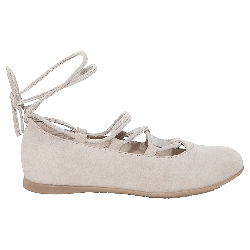 Balleries En Cuir Suédé Avec Laçage 1 Balleries En Cuir Suédé Avec Laçage