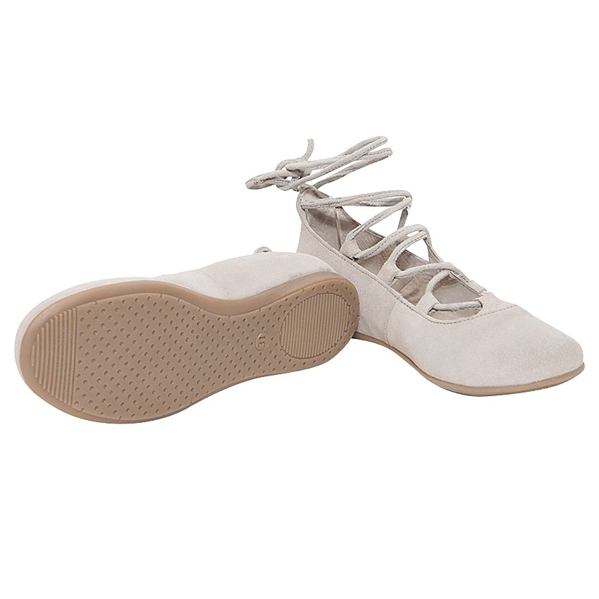 Balleries En Cuir Suédé Avec Laçage 2 Balleries En Cuir Suédé Avec Laçage – Image 2