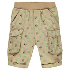 Bermuda En Ribstop Imprimé Kiwis All-over Avec Poches