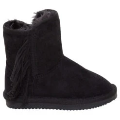 Bottines Fourrées à Franges Effet Suédine