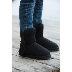 Bottines Fourrées à Franges Effet Suédine -Orchestra NCIK0Q NOIR 4 X