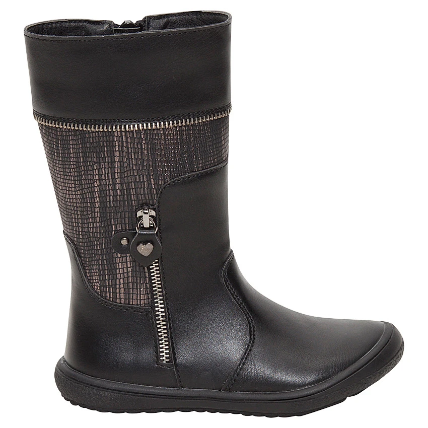 Bottes Noires à Zip Et Empiècement Fantaisie 1 Bottes Noires à Zip Et Empiècement Fantaisie
