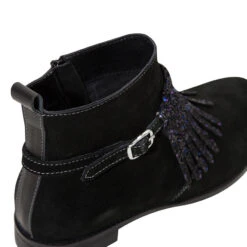 Bottines Noires En Cuir Avec Franges Pailletées Fantaisie -Orchestra NCMA0G NOIR 3 X