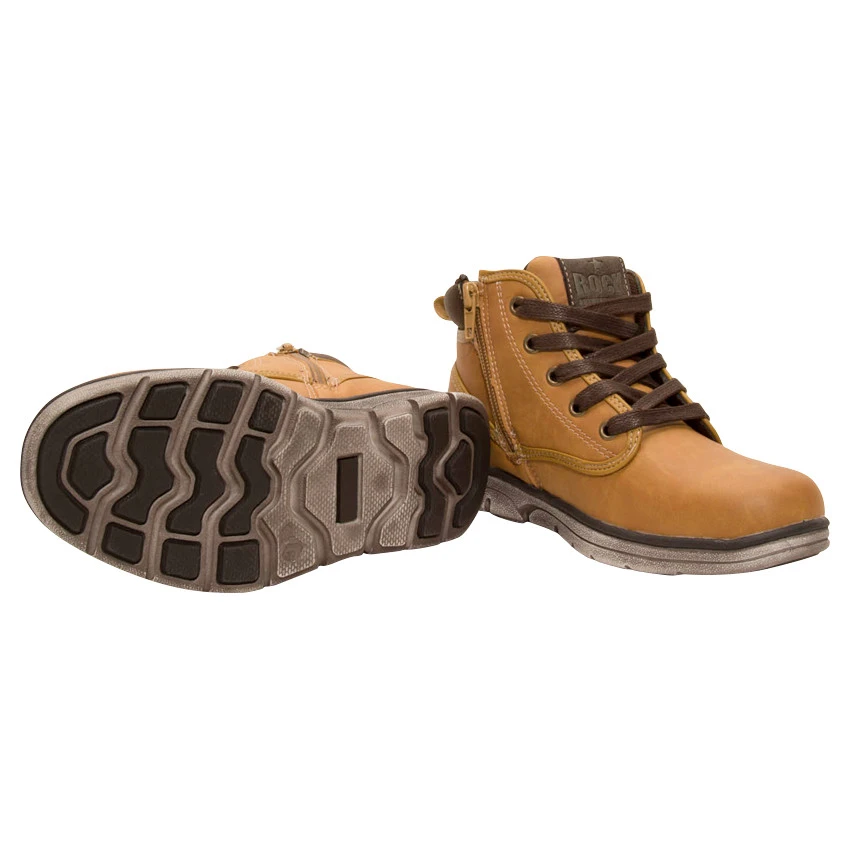 Bottillons Effet Cuir Camel à Lacets Et Zip 3 Bottillons Effet Cuir Camel à Lacets Et Zip – Image 3