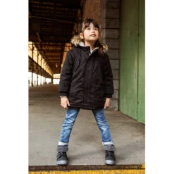 Parka Longue Déperlante Doublée Sherpa à Capuche Et Fausse Fourrure -Orchestra NF380O NOIR 6 X