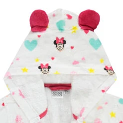 Peignoir En Coton éponge Imprimé Disney Minnie -Orchestra NF4300 BLAN 3 X