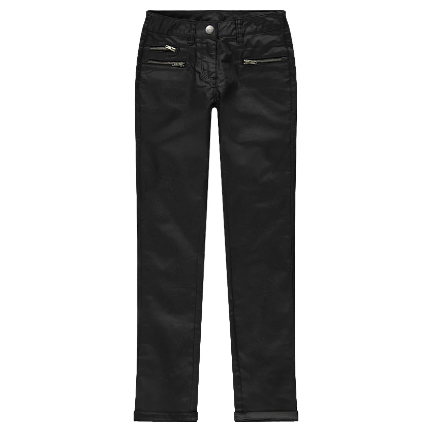 Junior - Pantalon Slim Enduit Avec Zips 1 Junior - Pantalon Slim Enduit Avec Zips